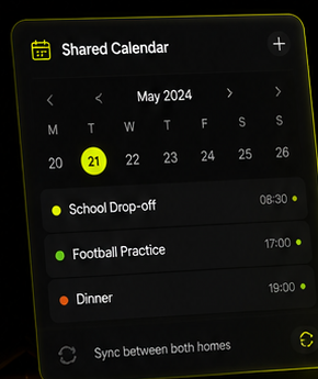 CoNest shared co-parenting calendar across two homes