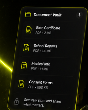 CoNest protected document vault for co-parenting records